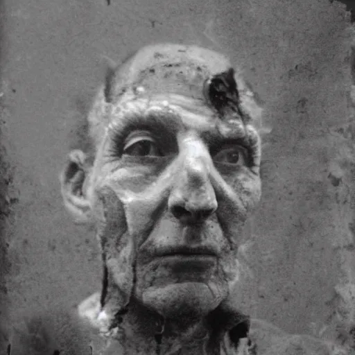 Prompt: photograph of a kind decaying man