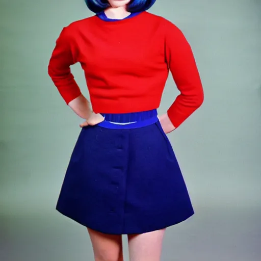 Image similar to mod woman, 6 0 s mod, fashionable mod, miniskirt, moptop, 1 9 6 0 s united kingdom, liverpool, union jack