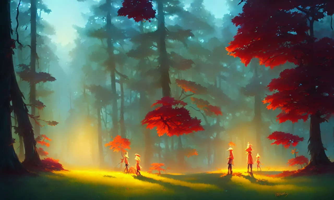 Image similar to Dark forest, Colored Berries, behance hd by Jesper Ejsing, by RHADS, Makoto Shinkai and Lois van baarle, ilya kuvshinov, rossdraws global illumination