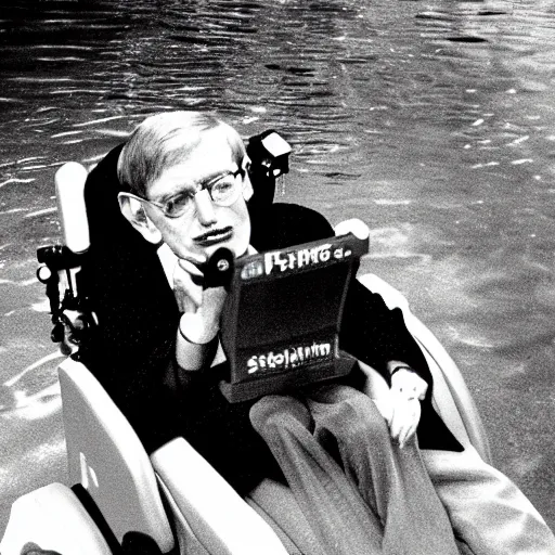 Image similar to Stephen Hawking underwater