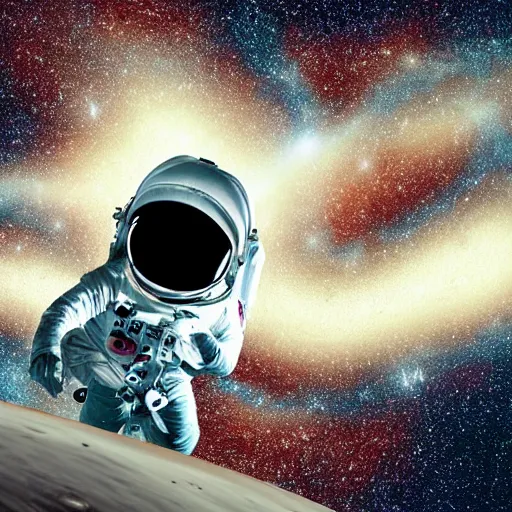 Image similar to astronaut being nto a black hole