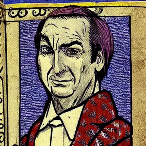 Image similar to saul goodman in a medieval bestiary