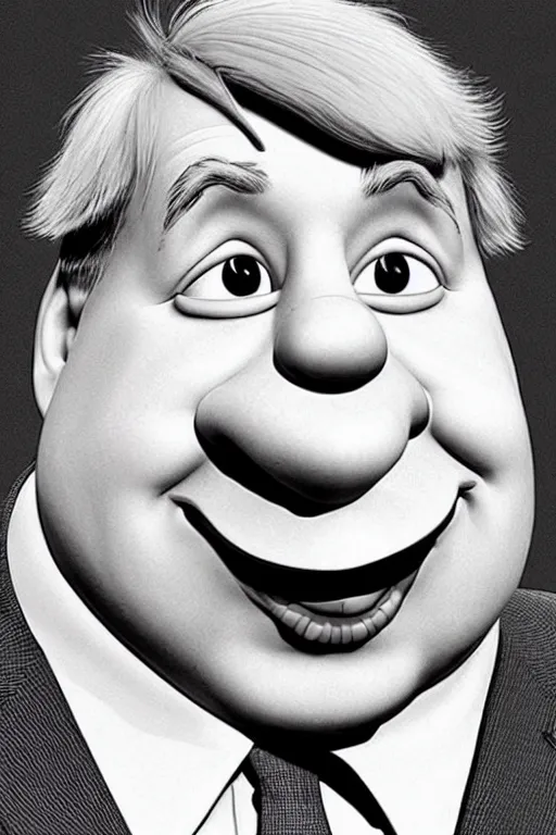 Image similar to boris johnson as the disney version of pinocchio, with a long nose, in the style of kim jung gi