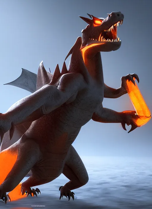 Image similar to Charizard as a dragon in d&d, D&D Concept Art, unreal 5, DAZ, hyperrealistic, octane render, cosplay, RPG portrait, dynamic lighting