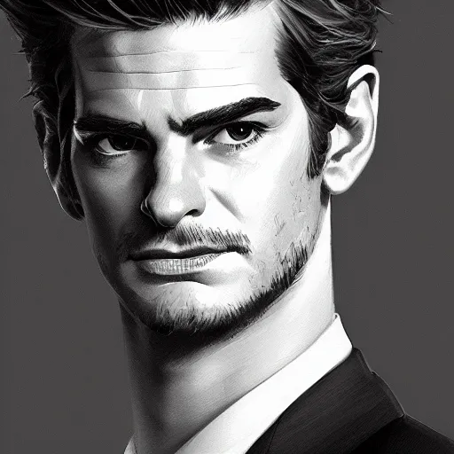 Image similar to full figure ultra realistic illustration, andrew garfield as business man, intricate, elegant, highly detailed, digital painting, artstation, concept art, smooth, sharp focus, illustration, art by artgerm and greg rutkowski and alphonse mucha