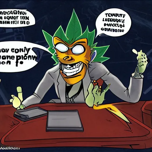 Image similar to Neo Cortex as the host of InfoWars