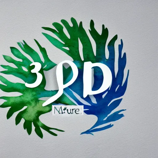 Image similar to 3 d watercolor nature logo on white background