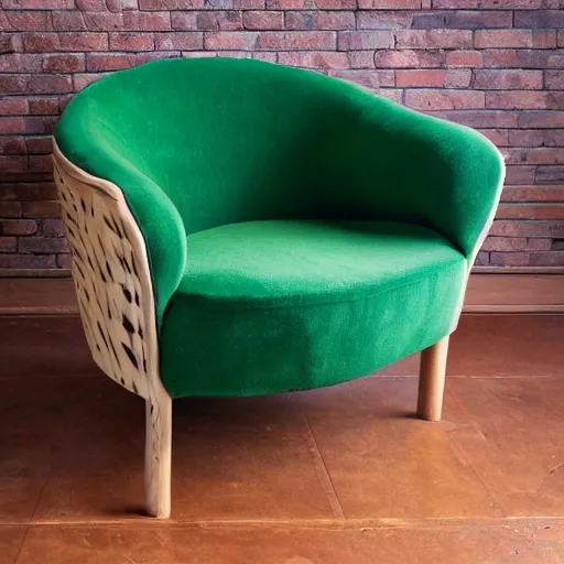 Image similar to an armchair in the shape of an avocado