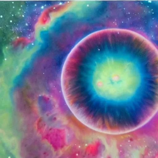 Image similar to an ultra detailed painting of a nebula that looks like an eye