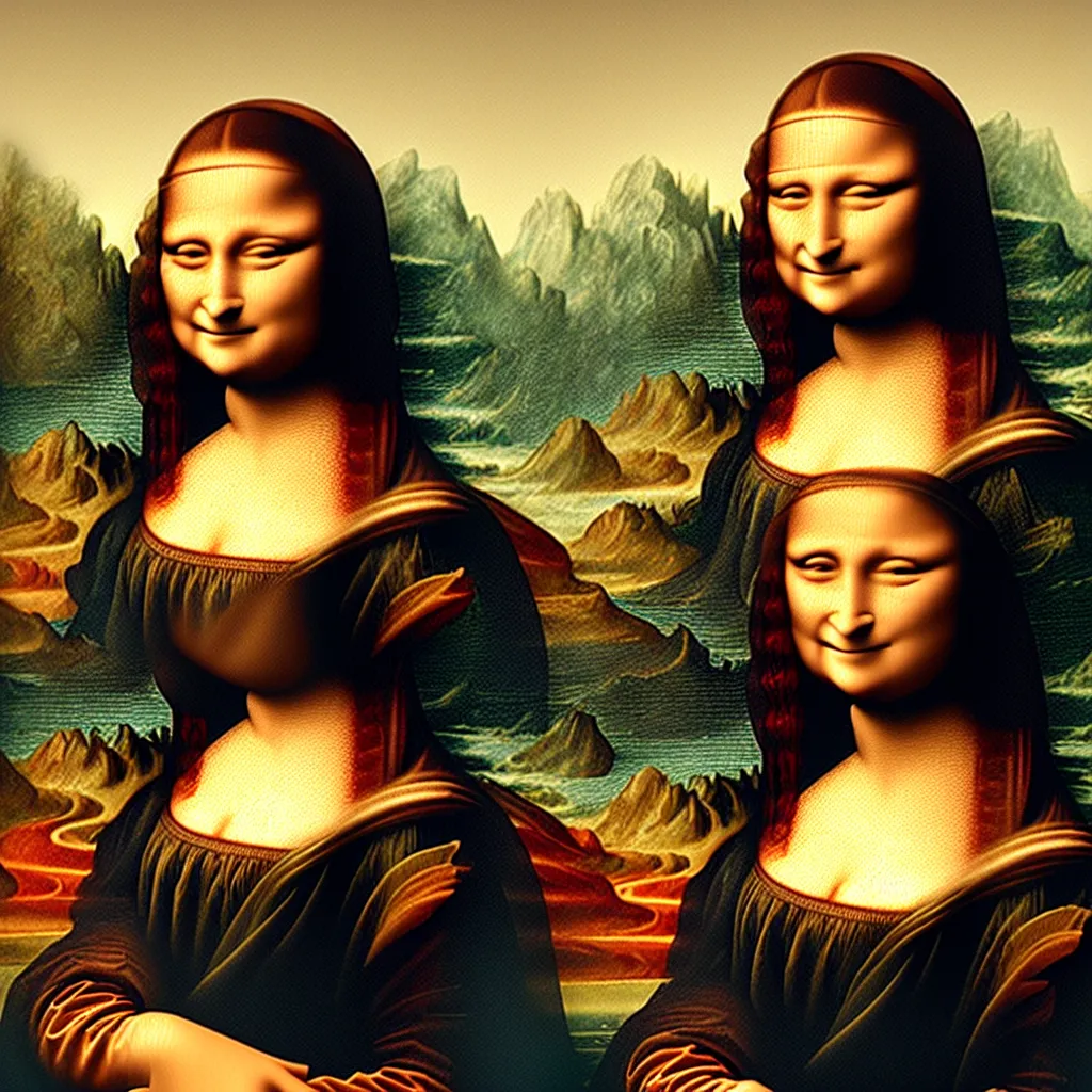 Image similar to i, mona lisa playing her iphone