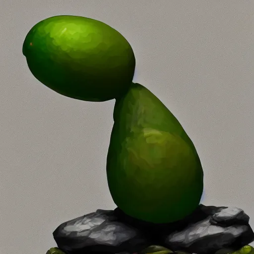 Prompt: concept art of an avocado balancing on rocks, artstation trending, 8 k, digital art.