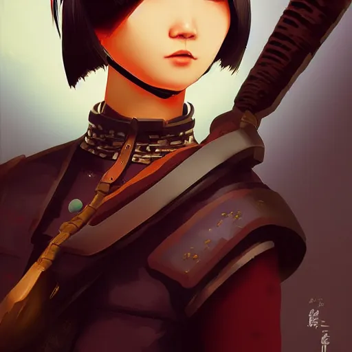 Image similar to chinese warrior by ilya kuvshinov, in the style of ilya kuvshinov and hisashi eguchi and ross tran, high quality