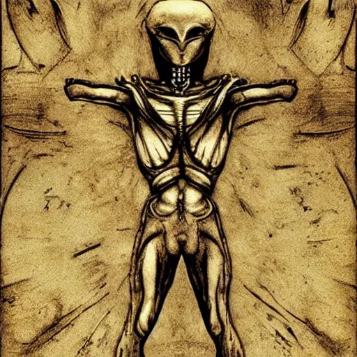 Image similar to The Last Alien Super, by Leonardo da Vinci