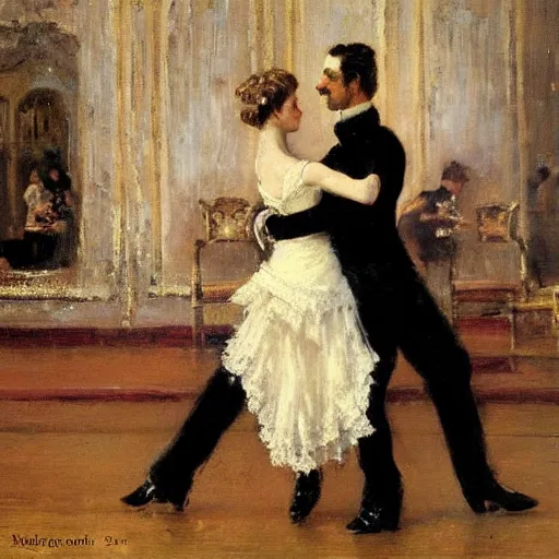 Image similar to victorian ballroom dance by alfred stevens