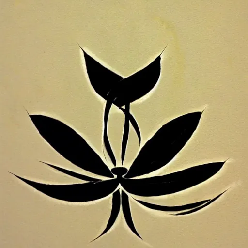 Image similar to zen calligraphic lotus, ink