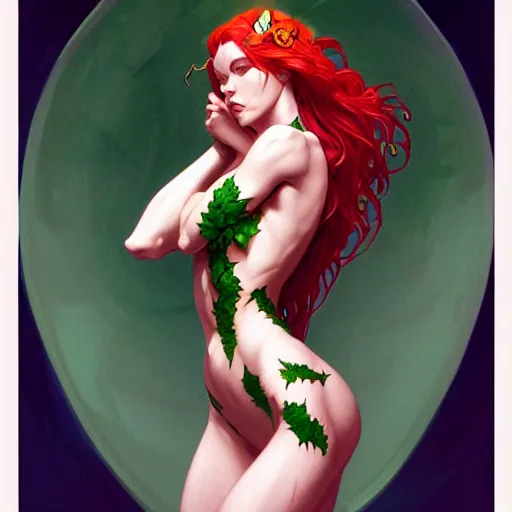 Prompt: symmetry!! wow fanart of poison ivy, intricate, elegant, highly detailed, my rendition, digital painting, artstation, concept art, smooth, sharp focus, illustration, art by artgerm and greg rutkowski and alphonse mucha