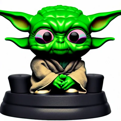 Image similar to cute isometric baby yoda funko pop