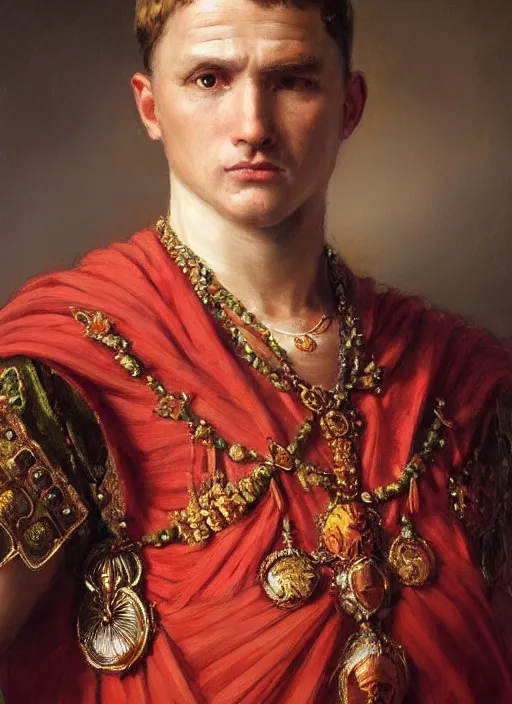 formal portrait of caesar augustus, digital art by | Stable Diffusion ...