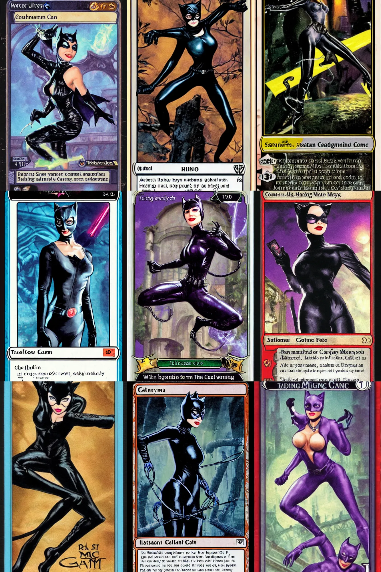 Prompt: catwoman magic the gathering trading card