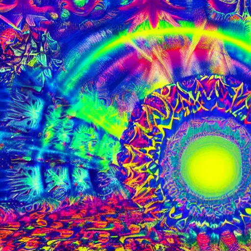 Prompt: psychedelic trip on a plane flight