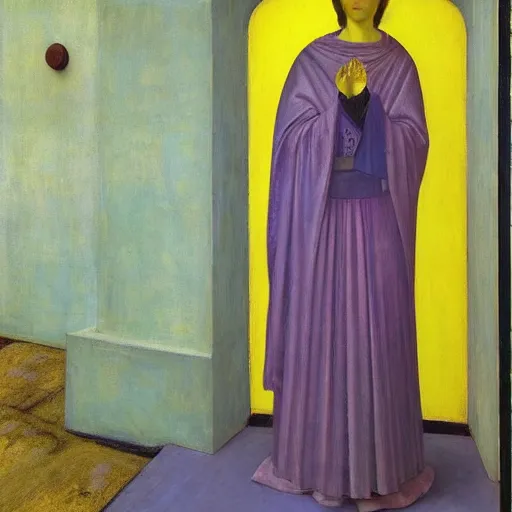 Image similar to hyperrealist Byzantine icon, film still by edward hopper, by Pontormo, by klimt, art noveau, highly detailed, strong lights, liminal, eerie, Bright pastel colors,