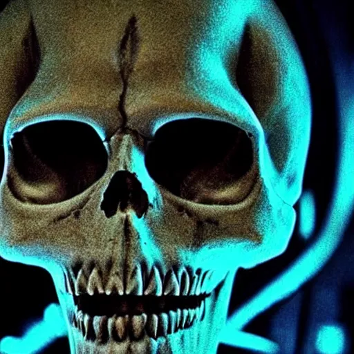 Prompt: close up photo of an alien skull,