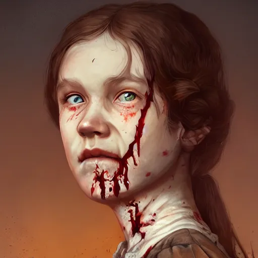 Prompt: young laura ingalls as a zombie, 7 days to die zombie, fine art, award winning, intricate, elegant, sharp focus, cinematic lighting, highly detailed, digital painting, 8 k concept art, art by guweiz and z. w. gu, masterpiece, trending on artstation, 8 k