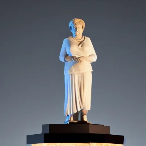 Prompt: greek marble stature of angela merkel, high defenition photo, cinematic lighting