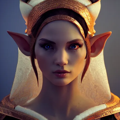 Image similar to beautiful elf with ornate robes, highly detailed, 4k, HDR, award-winning, artstation, octane render