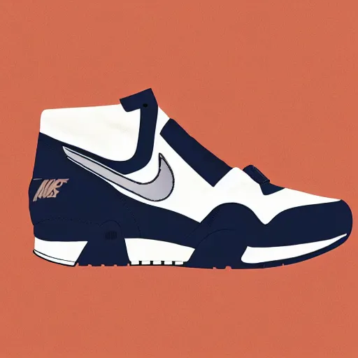 Image similar to retro futuristic Nike Air Trainer 1 sneakers by syd mead