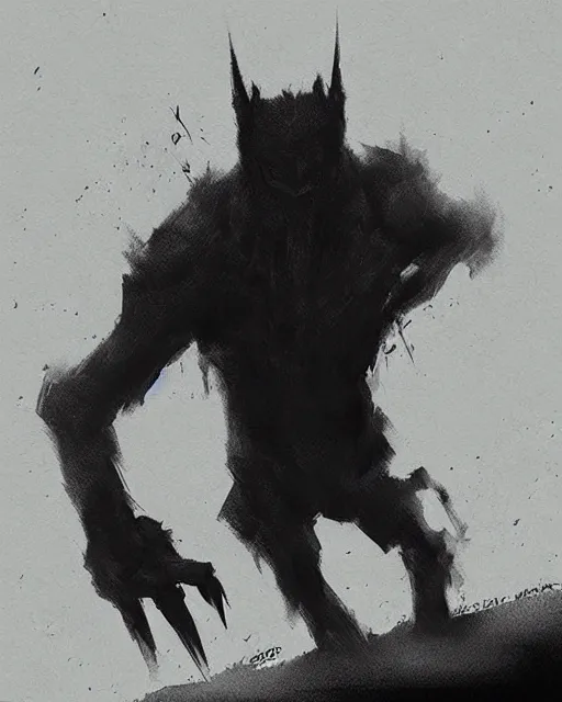 Image similar to “Medium shot of a shadow creature in the style of Greg Rutkowski”