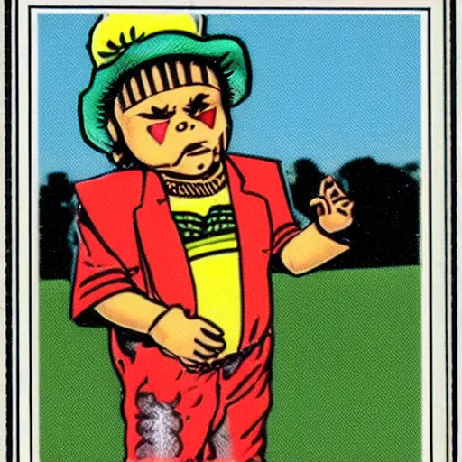 Prompt: never before seen garbage pail kid trading card 1 9 8 8 topps