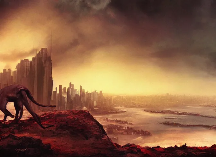 Image similar to australia in the end times, cinematic matte painting