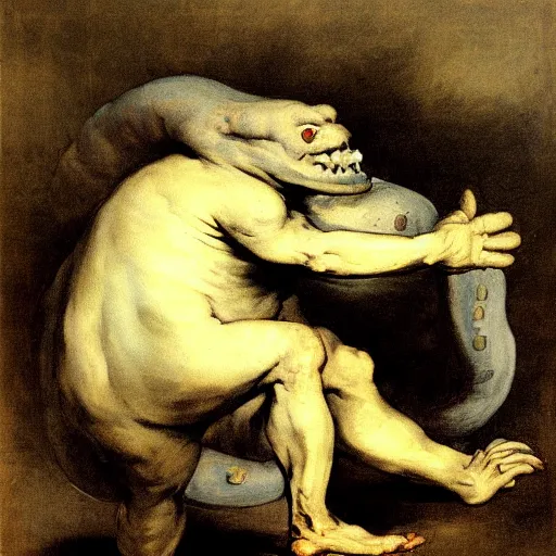 Prompt: monster by francisco goya