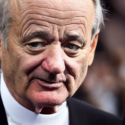 Image similar to closeup of bill murray as the pope