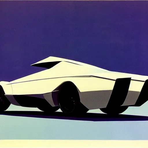 Image similar to concept art for a car huge sharp spikes, painted by syd mead, high quality