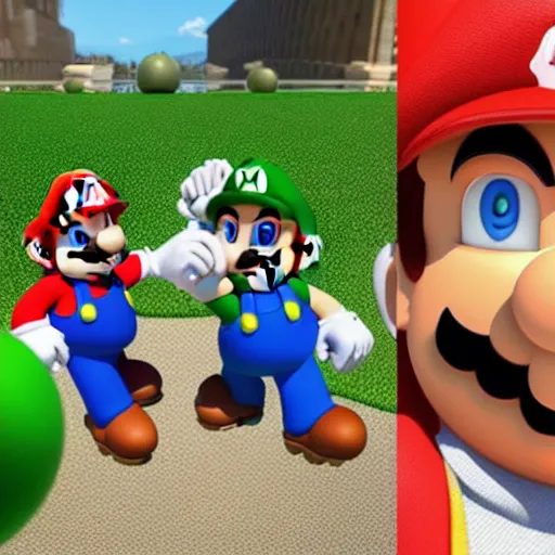 Image similar to super mario in real life, highly detailed, shot on iphone 1 3, photorealistic