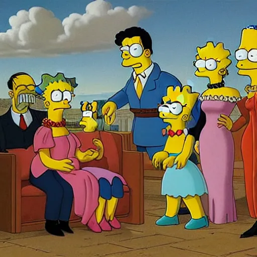 Image similar to the simpsons by jacques - louis david