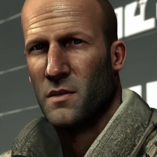 Image similar to Jason Statham in call of duty 4K detail