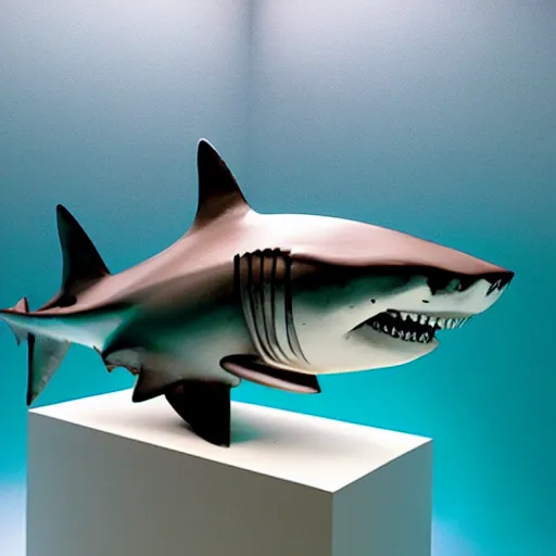 Prompt: damien hirst sculpture of a shark