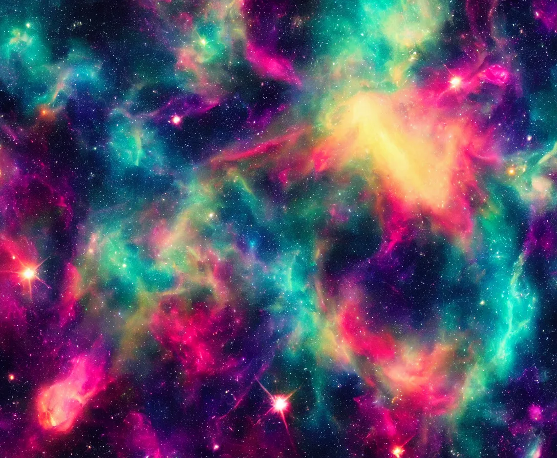 Prompt: space whales, colorful nebula