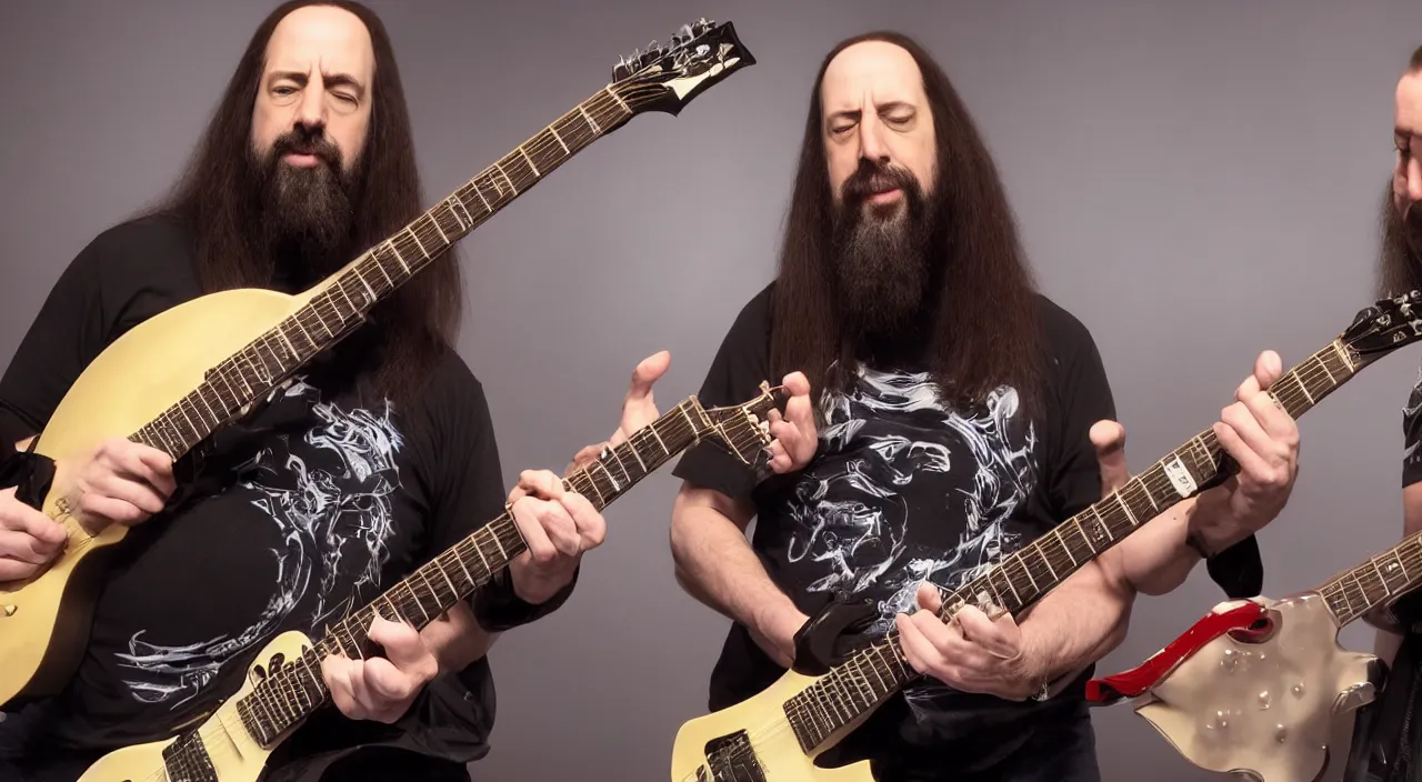 Image similar to john petrucci plays guitar with donald trump, 2 0 1 5 official music video, shot on sony a 7, studio recording