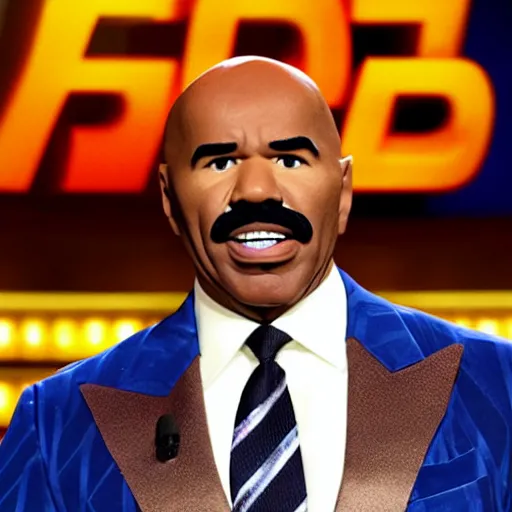 Image similar to steve harvey as a Ken doll, hosting family feud