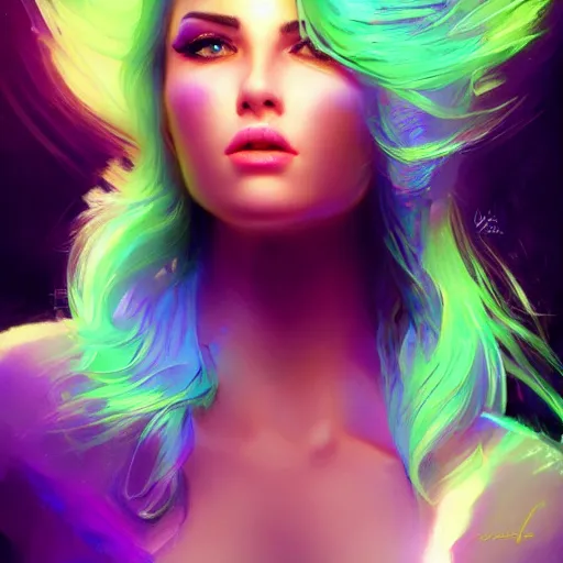 Image similar to electric woman, cute - fine - face, pretty face, oil slick hair, realistic shaded perfect face, extremely fine details, realistic shaded lighting, dynamic background, artgerm, highly detailed, ivan aivazovsky