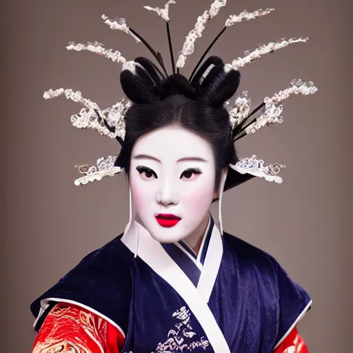 Image similar to Award-winning photography of a Chinese opera singer, studio photography