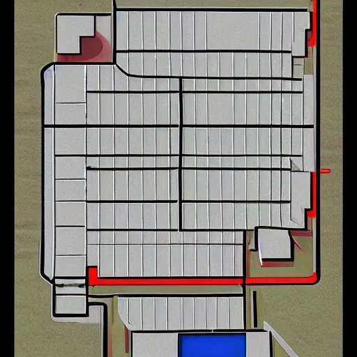 Image similar to dungeons and dragons grid battle map for an urban modern parking lot