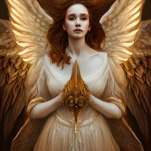 Prompt: majestic gracious regal radiating female winged angel portrait, atmospheric lighting, painted, ethereal, intricate, volumetric lighting, beautiful, rich deep colours masterpiece, golden hour, sharp focus, ultra detailed, by leesha hannigan, ross tran, thierry doizon, kai carpenter, ignacio fernandez rios