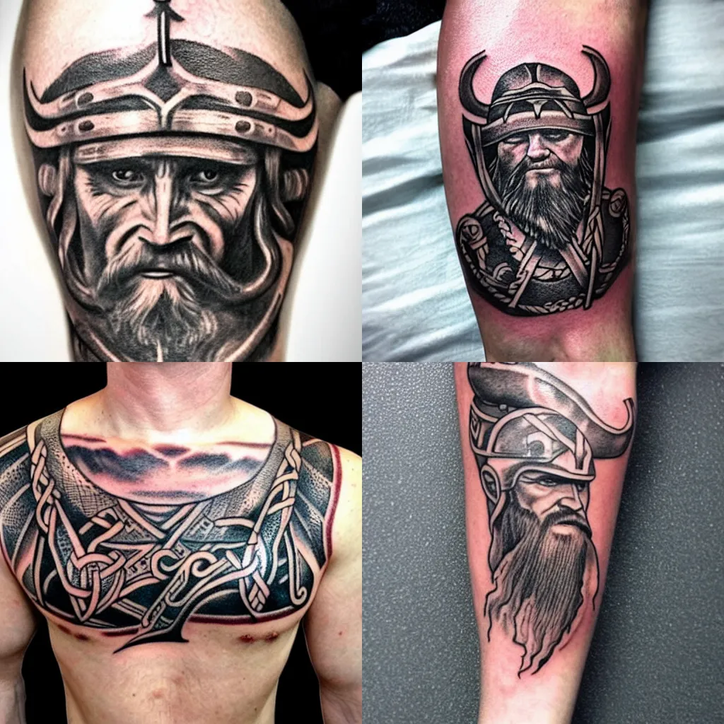 Prompt: viking tattoo