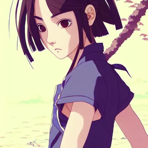 Image similar to a beautiful boyish japanese emma watson alluring instagram model, wearing elegant japanese hiphop leotard outfit with subtle mayan patterns and native fashion, aztec street fashion bathing suit, jrpg fashion, gapmoe yandere grimdark, trending on pixiv fanbox, painted by greg rutkowski makoto shinkai takashi takeuchi studio ghibli, akihiko yoshida