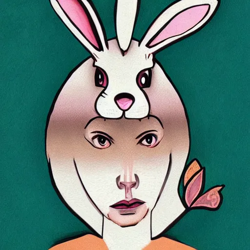 Image similar to a hybrid rabbit woman